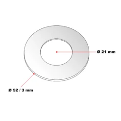 Wiltec Ersatzteil für Obstpresse 6 L / 12 L – Distanzscheibe – 3 mm dick – außen 52 mm, innen 21 mm – für Saftpresse, Weinpresse Zubehör