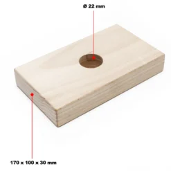 Wiltec Ersatzteil für Obstpresse 12 L / 18 L – Pressblock – gelocht – 170 x 100 x 30 mm – für Saftpresse, Maischepresse, Weinpresse Zubehör