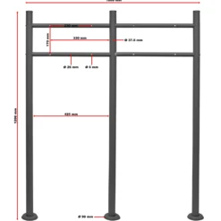 Wiltec 2er Set Designer Briefkasten V16 Anthrazit 1000 x 135 x 1200 mm, Wandbriefkasten mit Schloss, Zeitungsrolle, Ständer, Postkasten aus pulverbeschichtetem Stahl