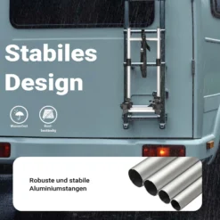 Wiltec Fahrradhalter für Wohnmobilleiter 2 Fahrräder, Fahrradträger Wohnmobil bis 30 kg, Fahrradträger Wohnwagen Aluminium, Robuste Fahrradhalterung