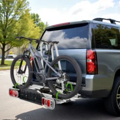 Wiltec Fahrrad Heckträger für 2 Fahrräder, Heckklappenträger bis 60 kg, Fahrradträger Anhängerkupplung klappbar, Fahrrad Träger mit Diebstahlschutz