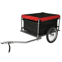 Wiltec Fahrrad Lastenanhänger 135x60x58 cm bis 65 kg, Fahrradanhänger mit Deichsel klappbar & Schnellkupplung für Einkäufe, Urlaub, Radtouren