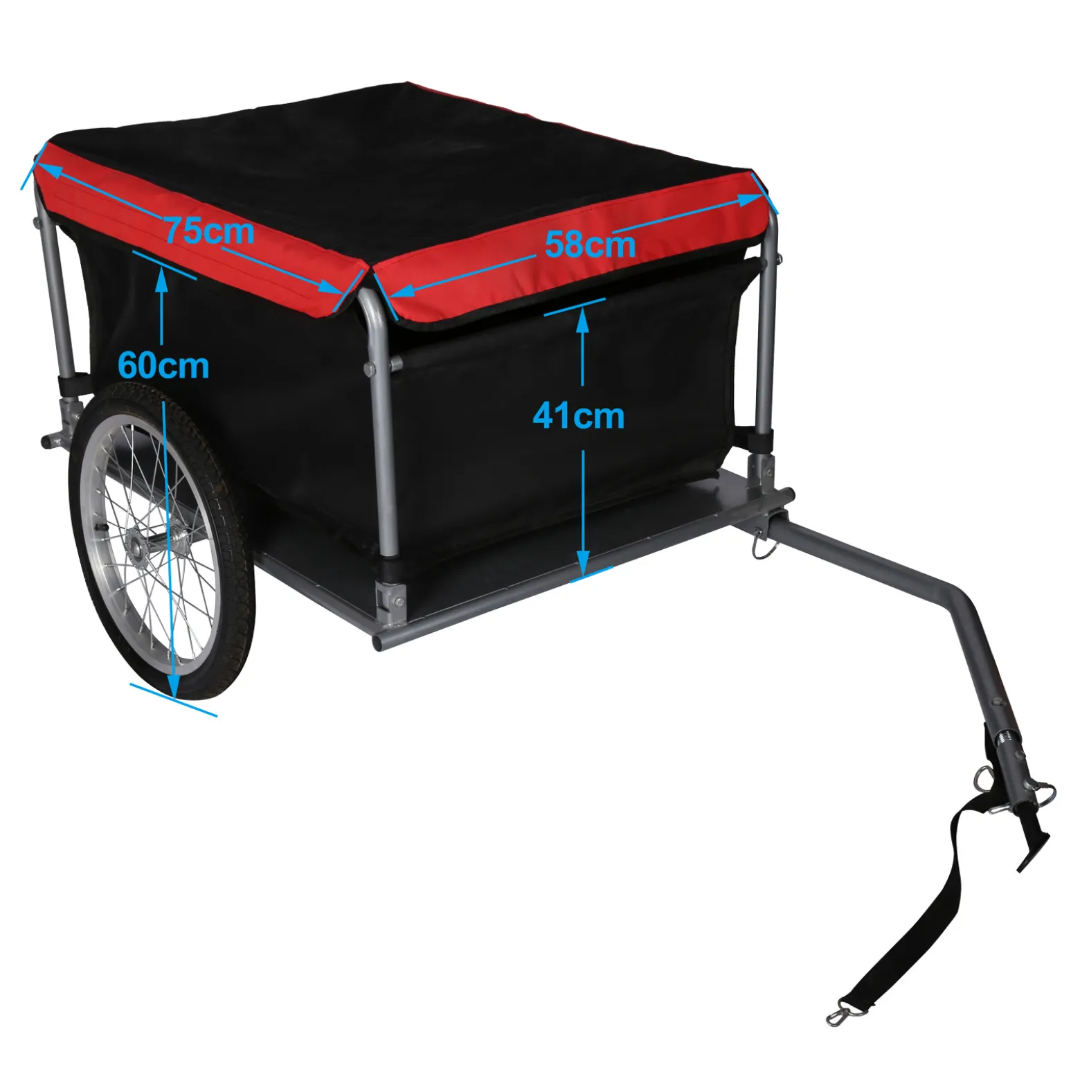 Wiltec Fahrrad Lastenanhänger 135x60x58 cm bis 65 kg, Fahrradanhänger mit Deichsel klappbar & Schnellkupplung für Einkäufe, Urlaub, Radtouren
