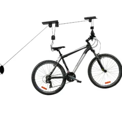 Wiltec Fahrradlift Deckenhalter 20kg, 4 m Deckenhöhe, Fahrradgarage Halterung für Bikes, Fahrradhalter mit Seilzug