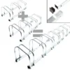 Wiltec Fahrradständer für 5 Fahrräder, 1305x320x265 mm, grau Stahl, für Bodenmontage geeignet, Reihenparker Fahrradbügel