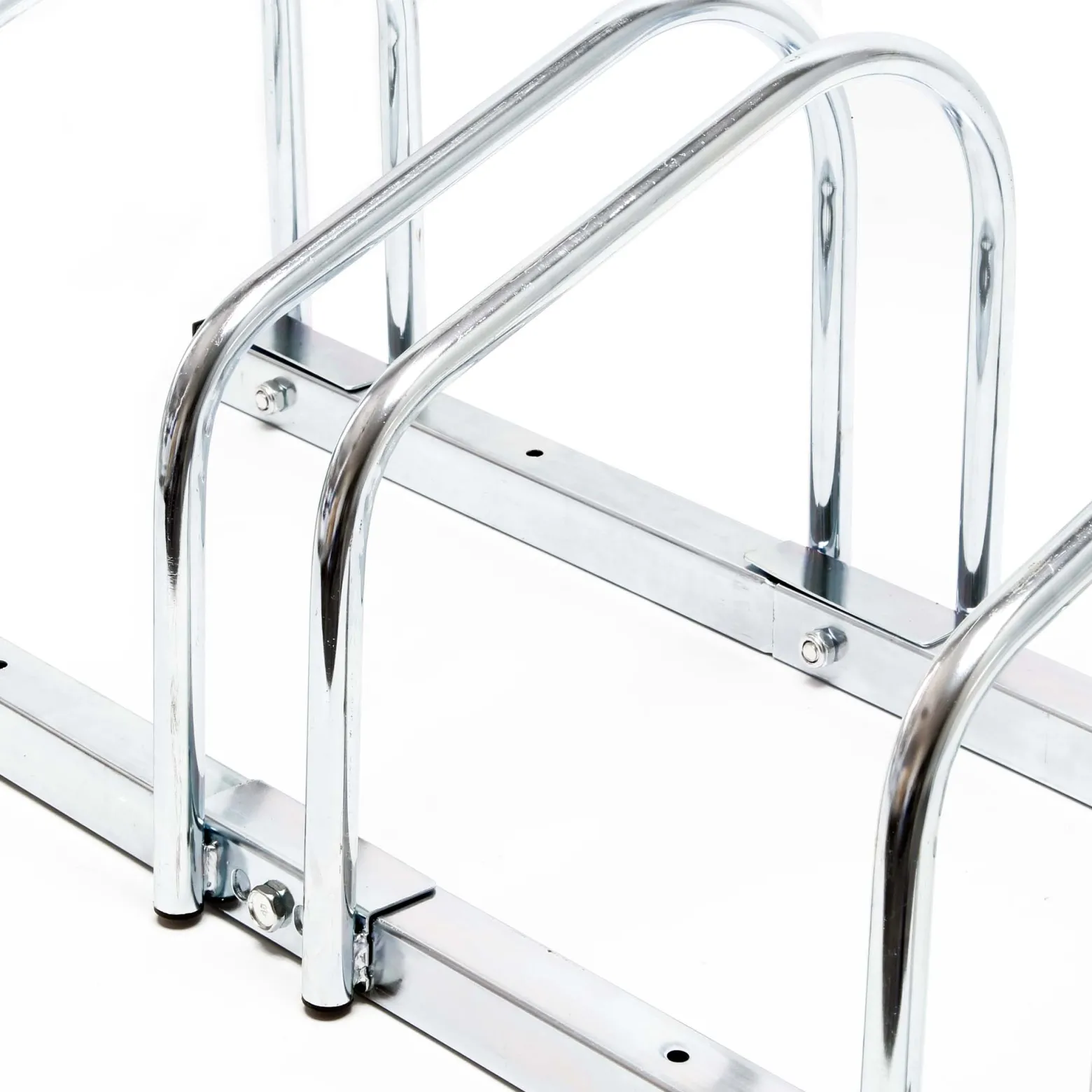 Wiltec Fahrradständer für 5 Fahrräder, 1305x320x265 mm, grau Stahl, für Bodenmontage geeignet, Reihenparker Fahrradbügel