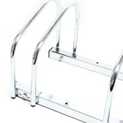 Wiltec Fahrradständer für 5 Fahrräder, 1305x320x265 mm, grau Stahl, für Bodenmontage geeignet, Reihenparker Fahrradbügel