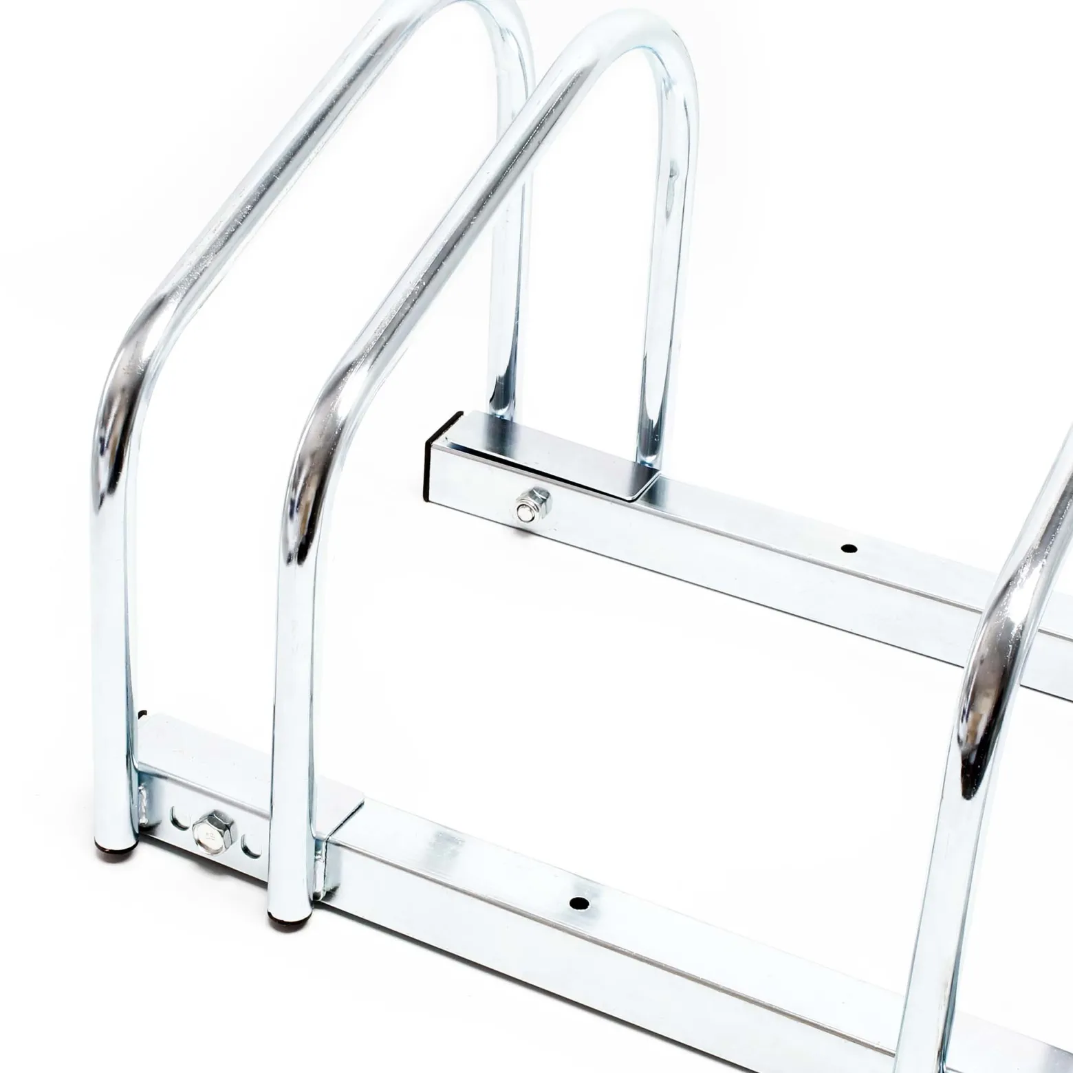 Wiltec Fahrradständer für 5 Fahrräder, 1305x320x265 mm, grau Stahl, für Bodenmontage geeignet, Reihenparker Fahrradbügel