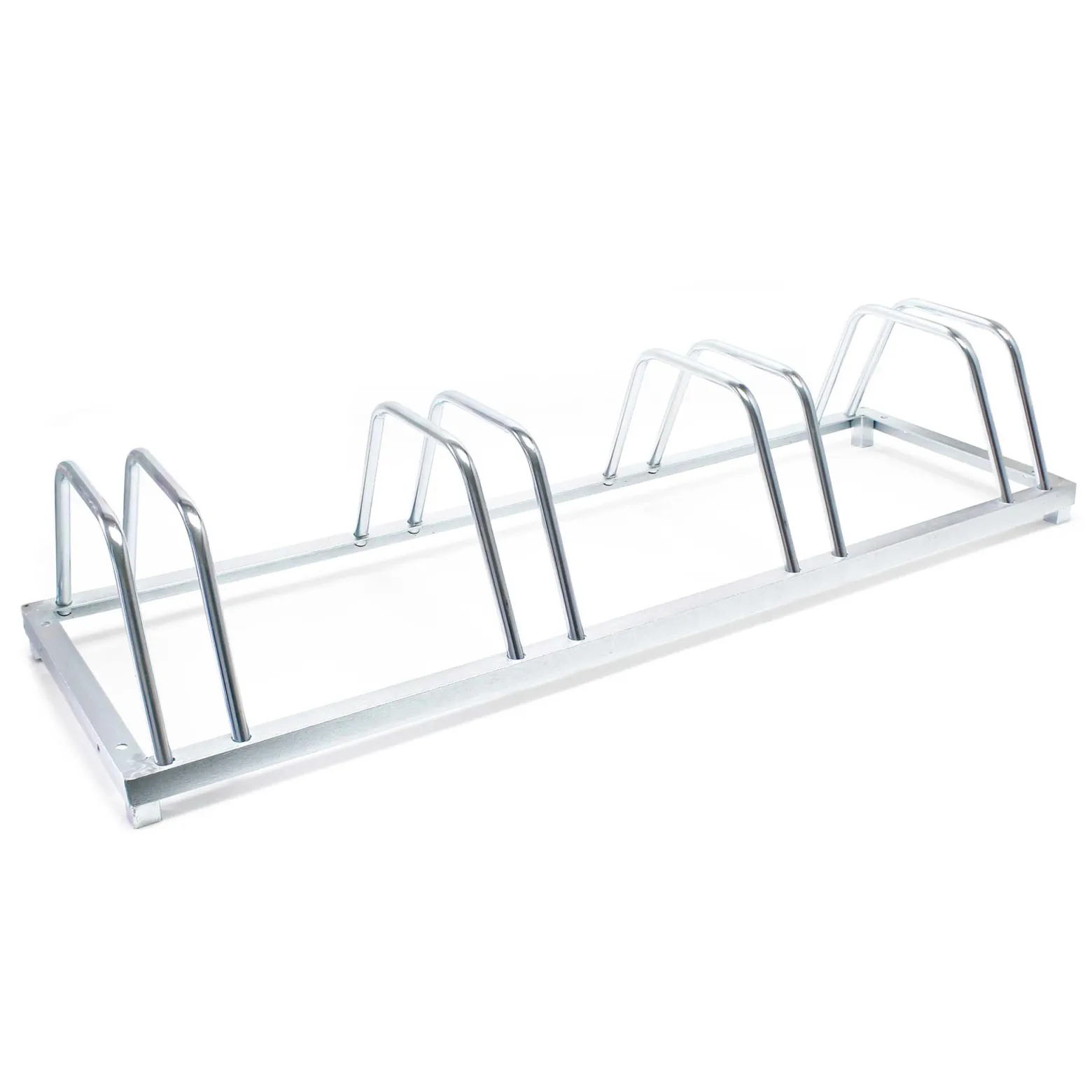 Wiltec Fahrradständer für 4 Fahrräder 124x39,5x19,5cm aus verzinktem Stahl und für Wandmontage geeignet Reihenparker Fahrradbügel