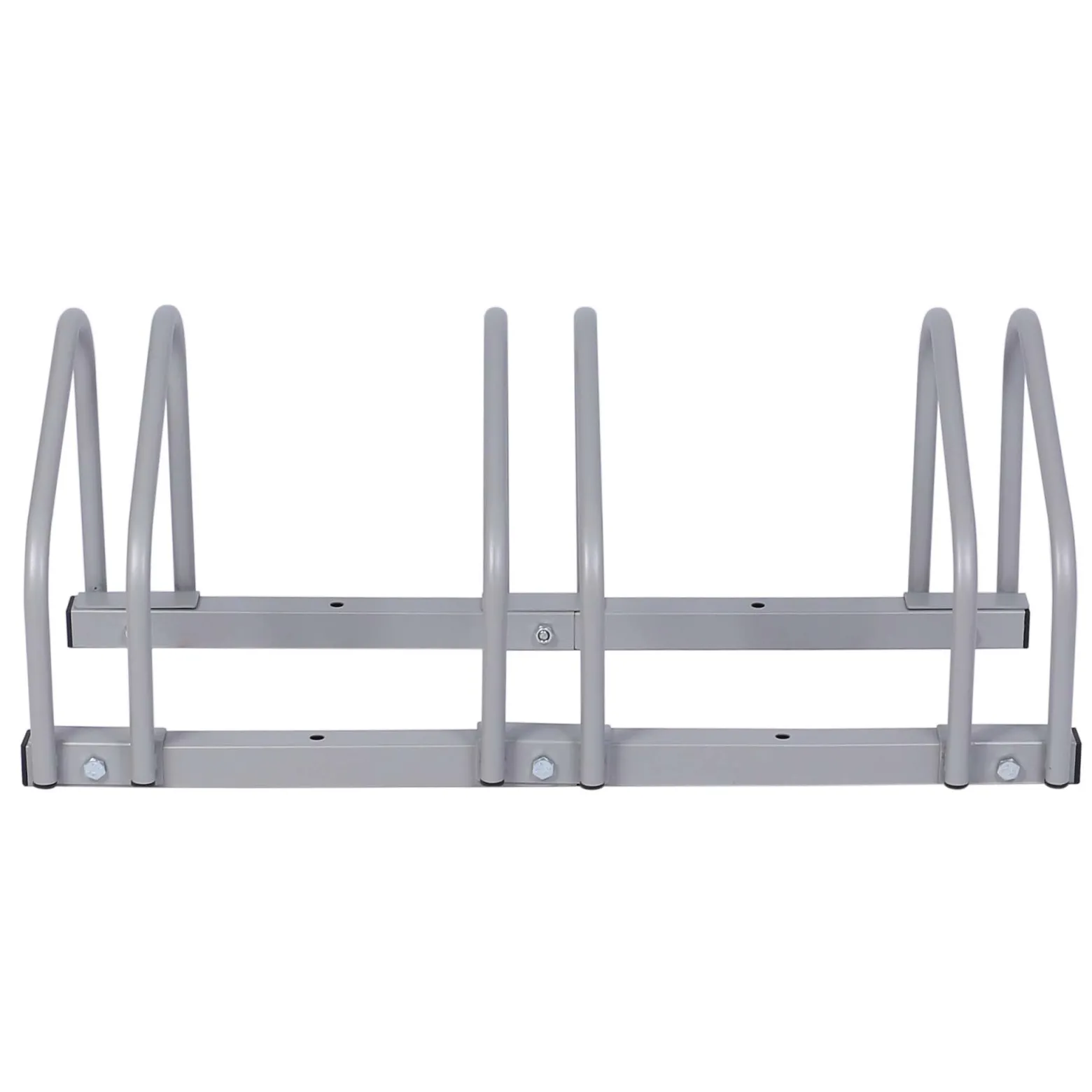 Wiltec Fahrradständer für 3 Fahrräder 70,5x33x27cm grau pulverbeschichteter Stahl und für Bodenmontage geeignet Reihenparker Fahrradbügel