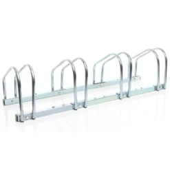 Wiltec Fahrradständer für 4 Fahrräder 95x33x27cm aus verzinktem Stahl und für Wandmontage geeignet Reihenparker Fahrradbügel