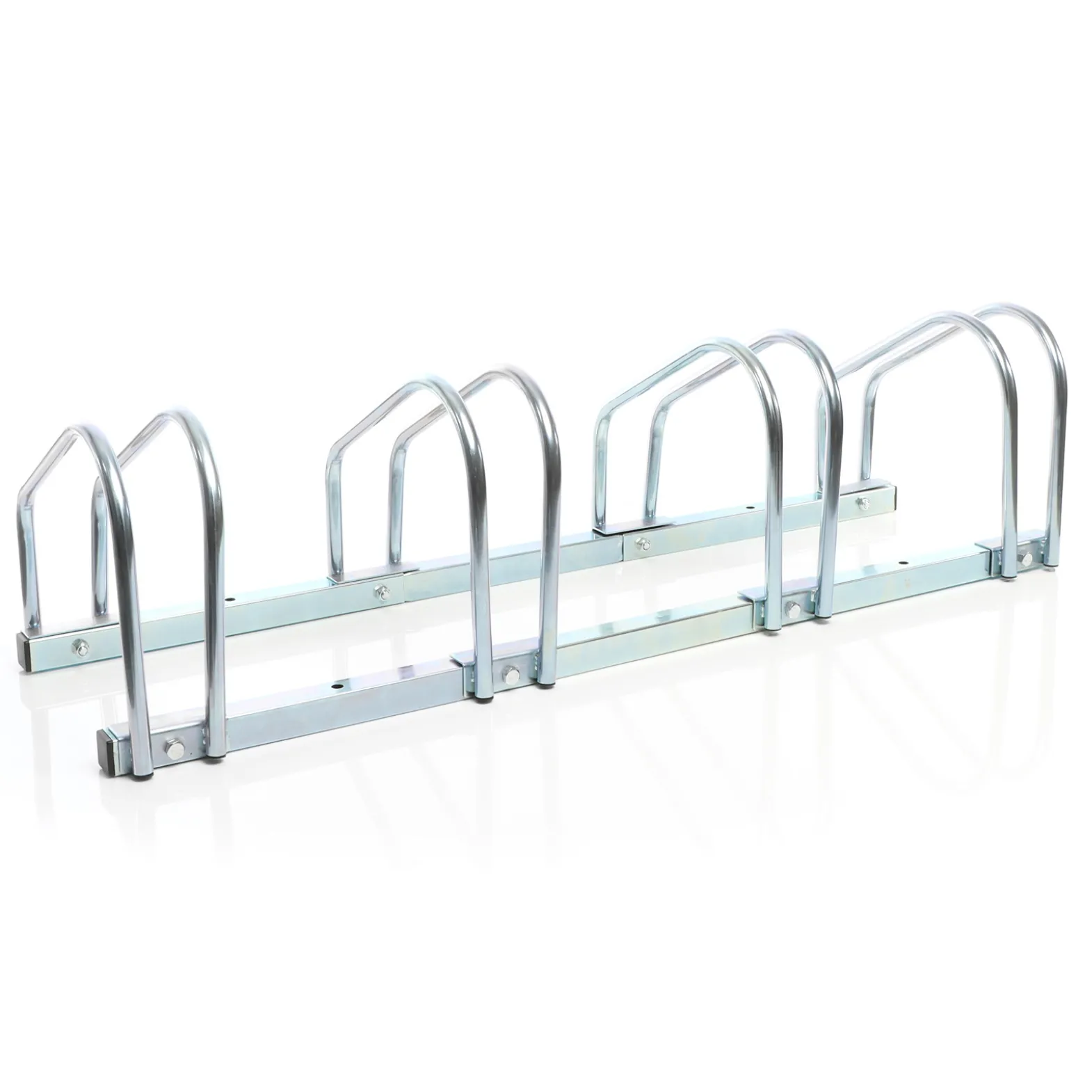 Wiltec Fahrradständer für 4 Fahrräder 95x33x27cm aus verzinktem Stahl und für Wandmontage geeignet Reihenparker Fahrradbügel