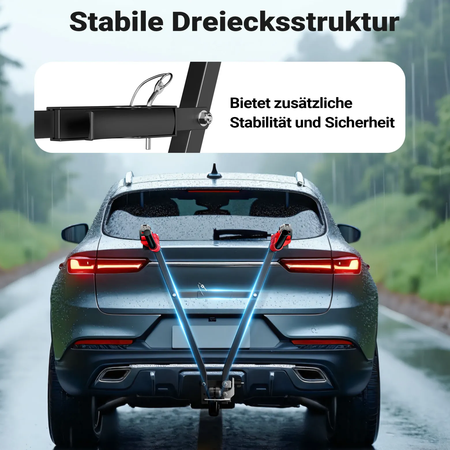 Wiltec Fahrradträger Anhängerkupplung für 3 Fahrräder, Fahrradträger für Auto Stahl, Fahrradhalterung bis 45 kg, Fahrrad Träger mit sicherer Fixierung