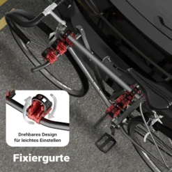 Wiltec Fahrradträger Anhängerkupplung für 3 Fahrräder, Fahrradträger für Auto Stahl, Fahrradhalterung bis 45 kg, Fahrrad Träger mit sicherer Fixierung