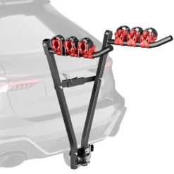 Wiltec Fahrradträger Anhängerkupplung für 3 Fahrräder, Fahrradträger für Auto Stahl, Fahrradhalterung bis 45 kg, Fahrrad Träger mit sicherer Fixierung