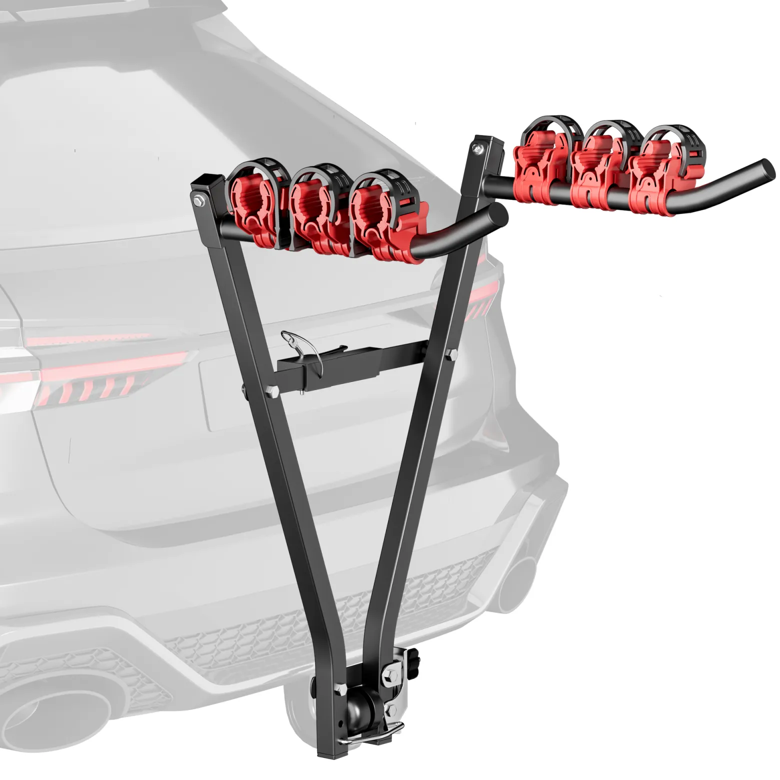 Wiltec Fahrradträger Anhängerkupplung für 3 Fahrräder, Fahrradträger für Auto Stahl, Fahrradhalterung bis 45 kg, Fahrrad Träger mit sicherer Fixierung