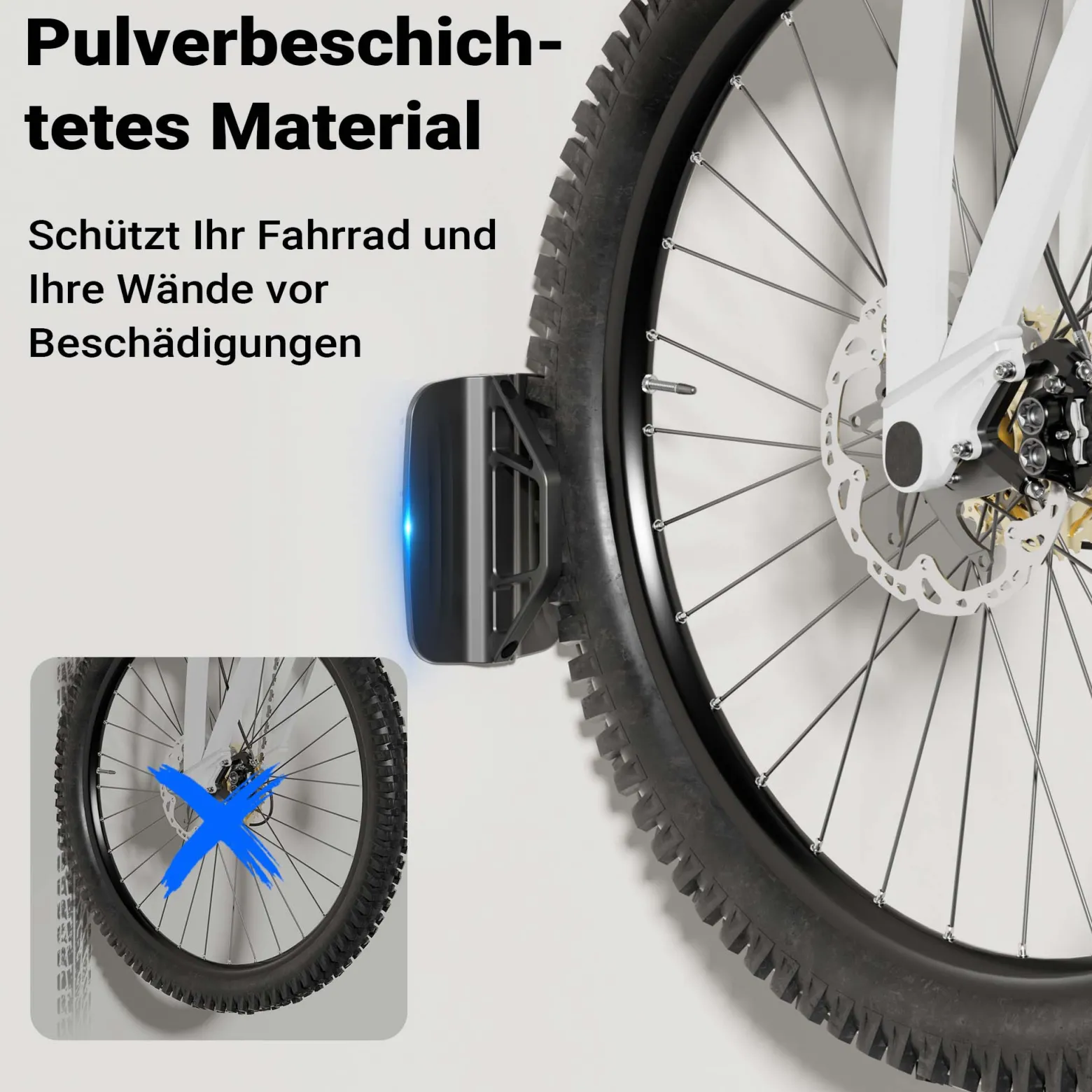 Wiltec Fahrrad Wandhalterung 11,8 x 30,7-34 x 43,8-62,5 cm bis 35 kg, Fahrradhalterung universell, faltbare Fahrradaufhängung mit Schwenkarm