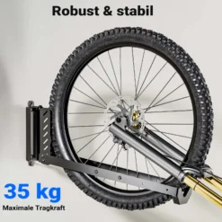 Wiltec Fahrrad Wandhalterung 11,8 x 30,7-34 x 43,8-62,5 cm bis 35 kg, Fahrradhalterung universell, faltbare Fahrradaufhängung mit Schwenkarm