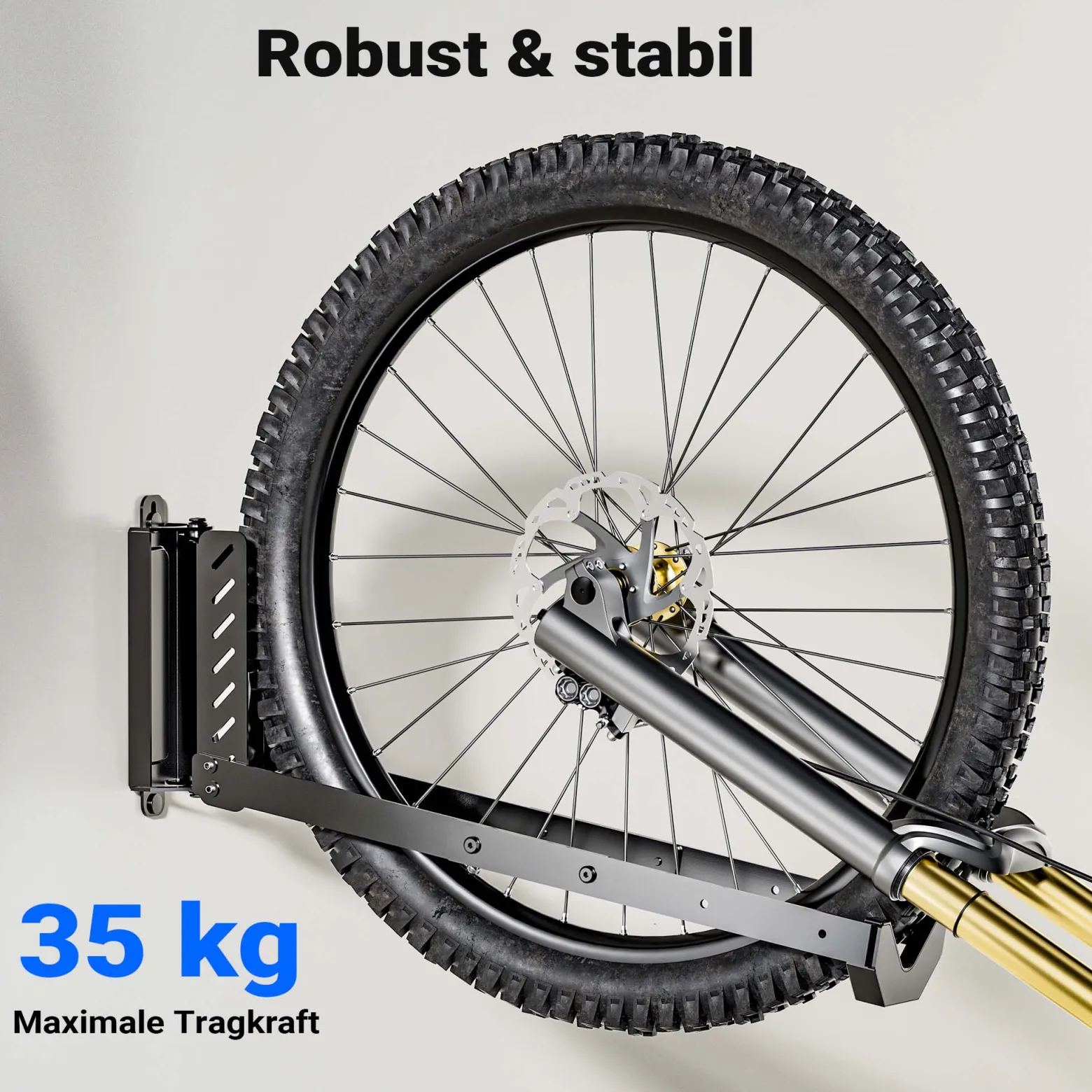 Wiltec Fahrrad Wandhalterung 11,8 x 30,7-34 x 43,8-62,5 cm bis 35 kg, Fahrradhalterung universell, faltbare Fahrradaufhängung mit Schwenkarm