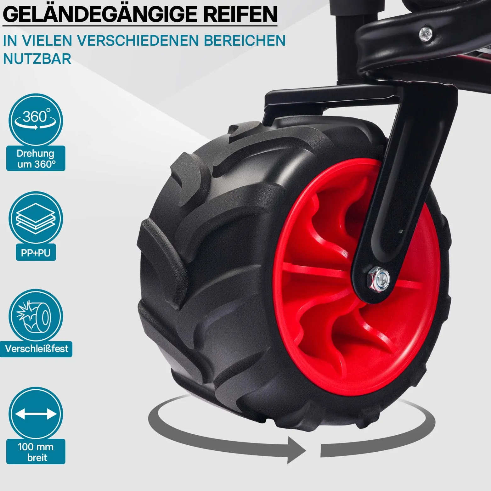 Wiltec Faltbarer Bollerwagen mit Kunststoffrädern, Faltbollerwagen für 80 kg max. Ladegewicht, Klappbollerwagen für den Garten oder Ausflüge