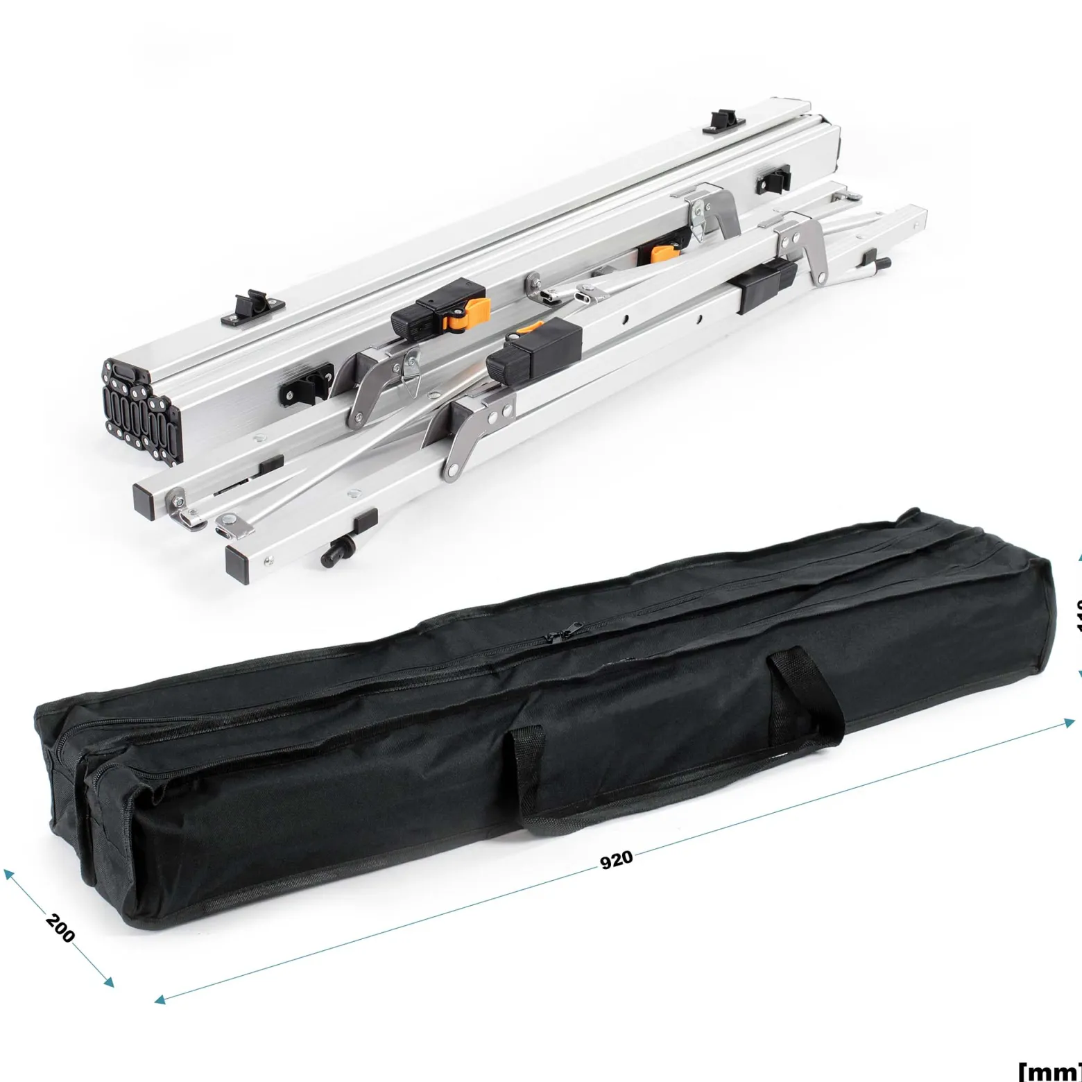 Wiltec Faltbarer Campingtisch 90x53 cm höhenverstellbar Klapptisch aus Aluminium max. 30kg mit aufrollbarer Tischplatte Camping Rolltisch Falttisch Garten Balkon Outdoor Tisch Tisch faltbar