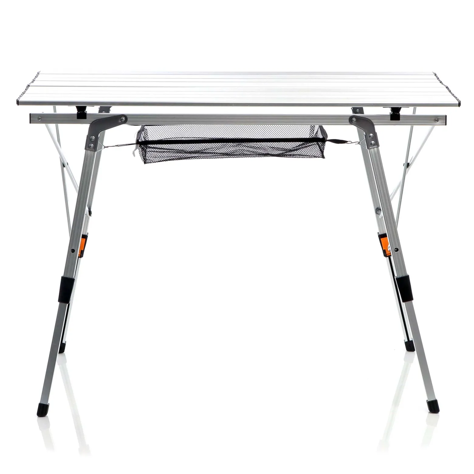 Wiltec Faltbarer Campingtisch 90x53 cm höhenverstellbar Klapptisch aus Aluminium max. 30kg mit aufrollbarer Tischplatte Camping Rolltisch Falttisch Garten Balkon Outdoor Tisch Tisch faltbar