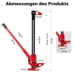Wiltec Farm Jack – Kompakt-Offroad-Set für ATV/Anhänger, Wagenheber bis 3000 kg mit Unterlegplatte und Radhebe-Adapter