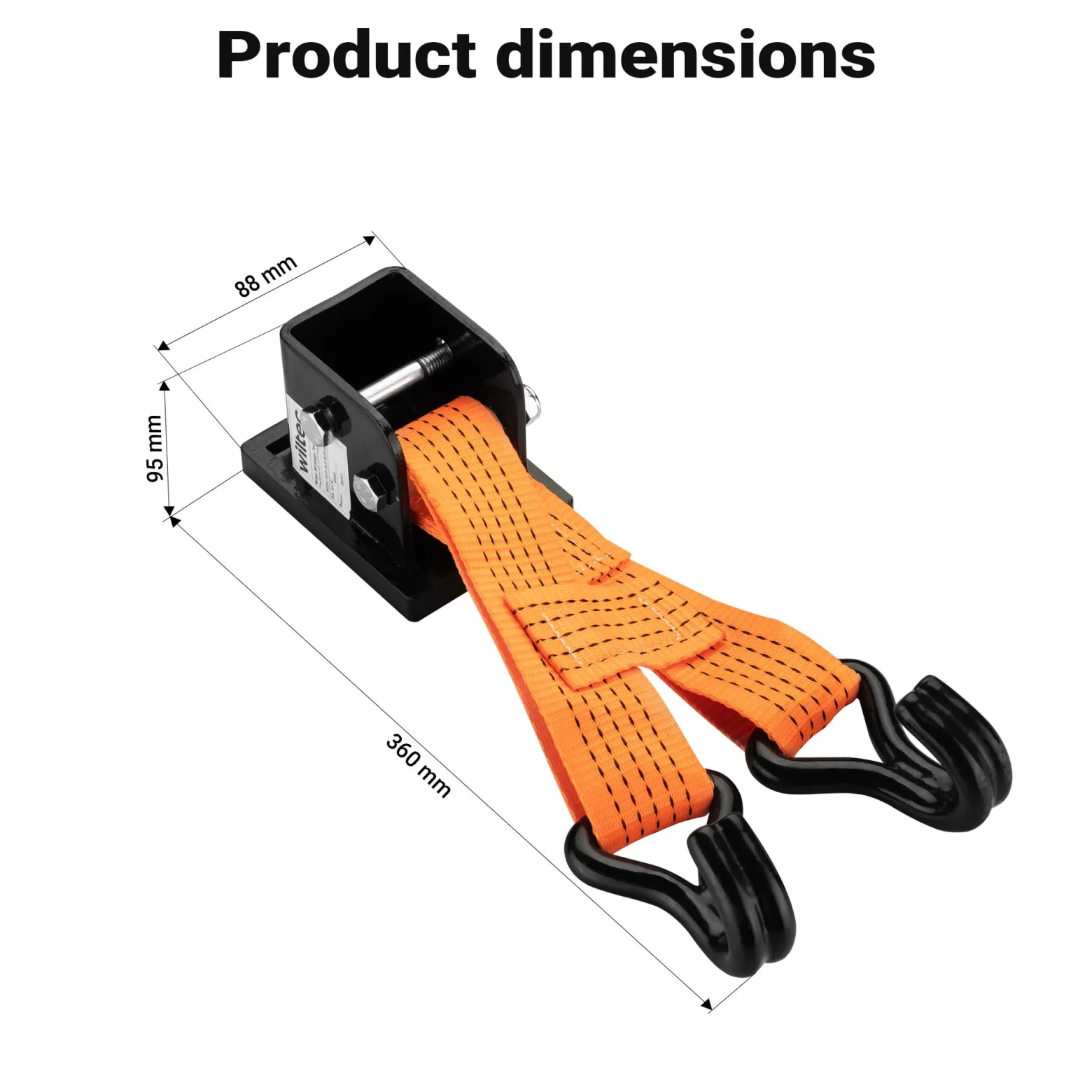 Wiltec Farm Jack – Kompakt-Offroad-Set für ATV/Anhänger, Wagenheber bis 3000 kg mit Unterlegplatte und Radhebe-Adapter