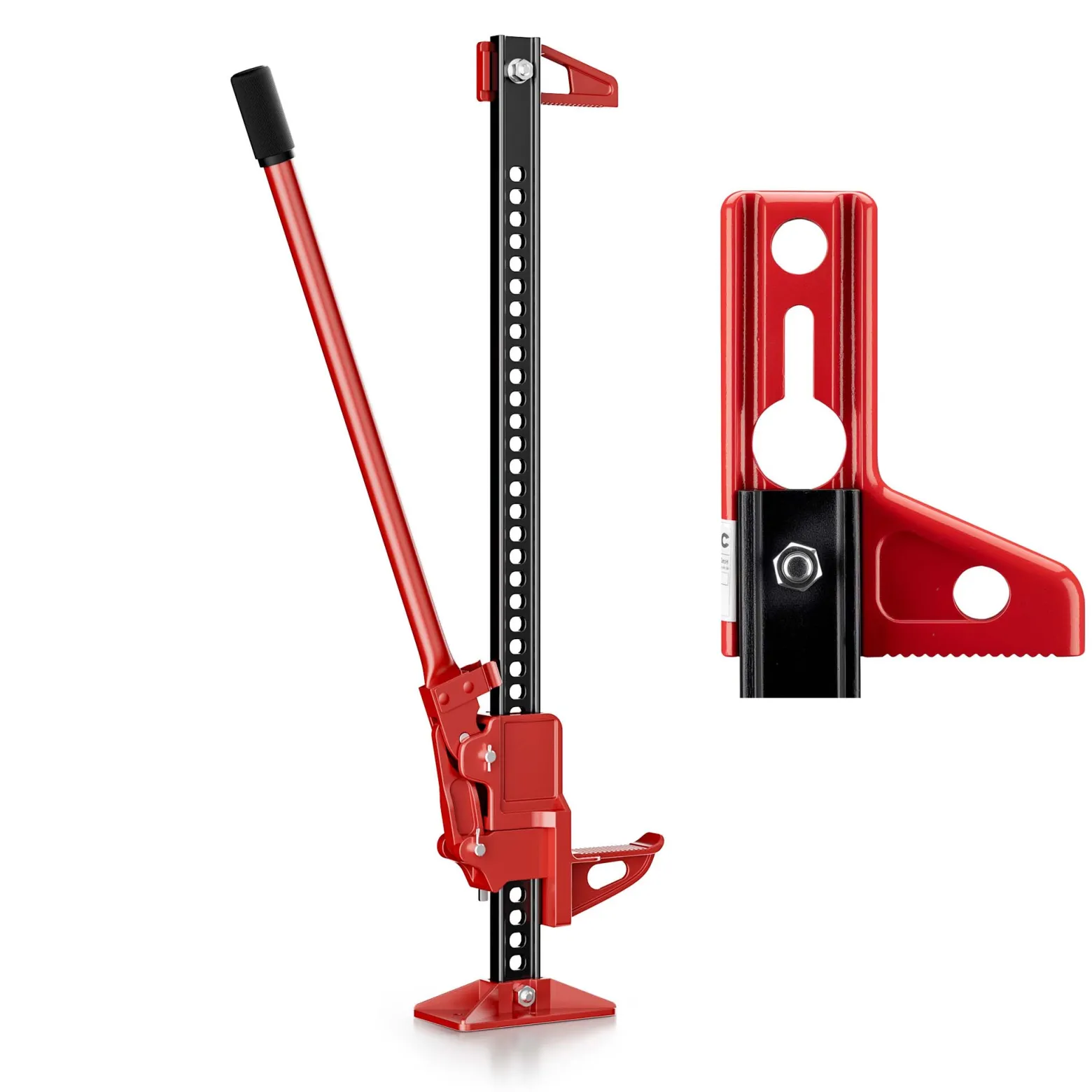 Wiltec Farm Jack – Kompakt-Set Basis, Wagenheber bis 3000 kg und max. 76 cm Hubhöhe mit obere Klemme