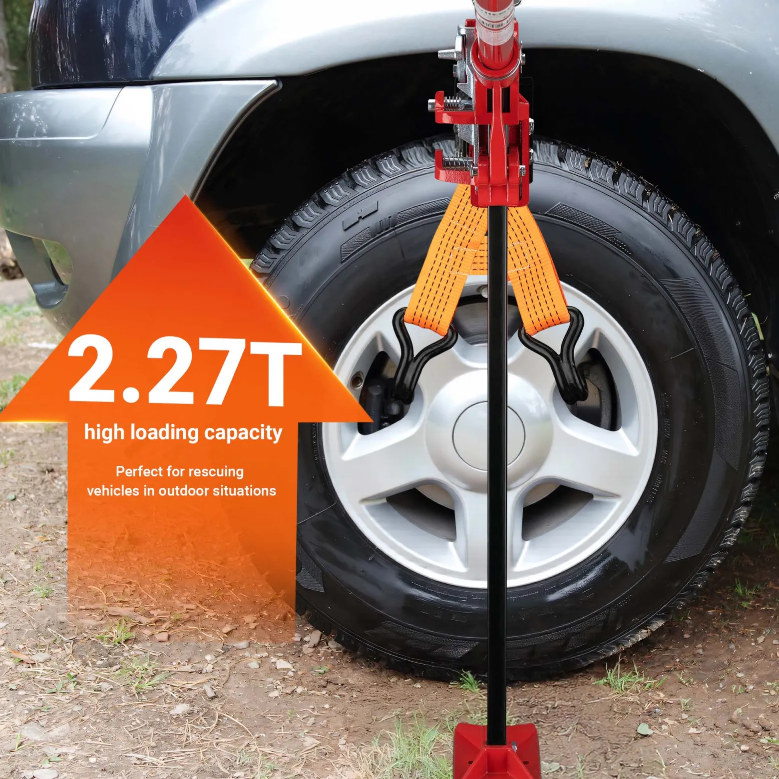 Wiltec Farm Jack – Kompakt-Set für ATV/Anhänger, Wagenheber bis 3000 kg mit Unterlegplatte und Radhebe-Adapter