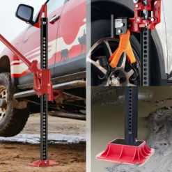 Wiltec Farm Jack – Kompakt-Set für ATV/Anhänger, Wagenheber bis 3000 kg mit Unterlegplatte und Radhebe-Adapter