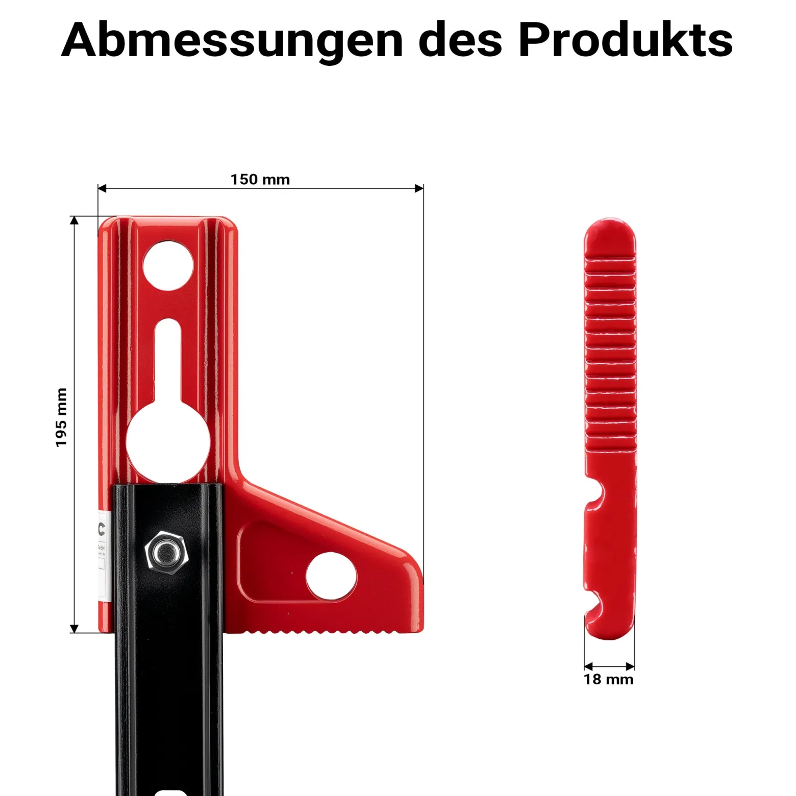 Wiltec Farm Jack obere Klemme, Wagenheber Schelle, Farm Jack Zubehör robuste Stahlkonstruktion, Top Clamp für sichere Hebe- und Windeeinsätze