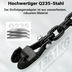 Wiltec Farm Jack Stoßstangenadapter bis 1361 kg, Wagenheberadapter für Stoßstange, Farm Jack Zubehör Stahl, Wagenheber Adapter für schnelles Anheben