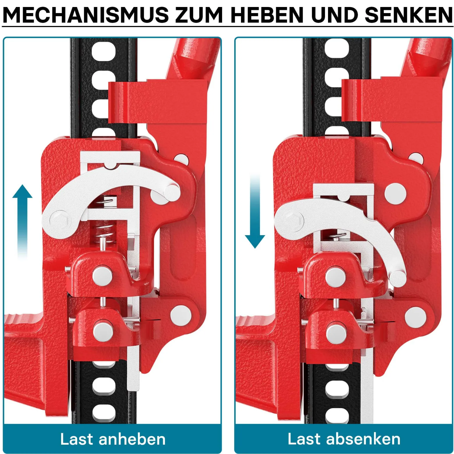 Wiltec Farm Jack Wagenheber 150 cm 60" 3000 kg, Offroad Stockwinde für Geländewagen, ATV Heber, Allzweckheber