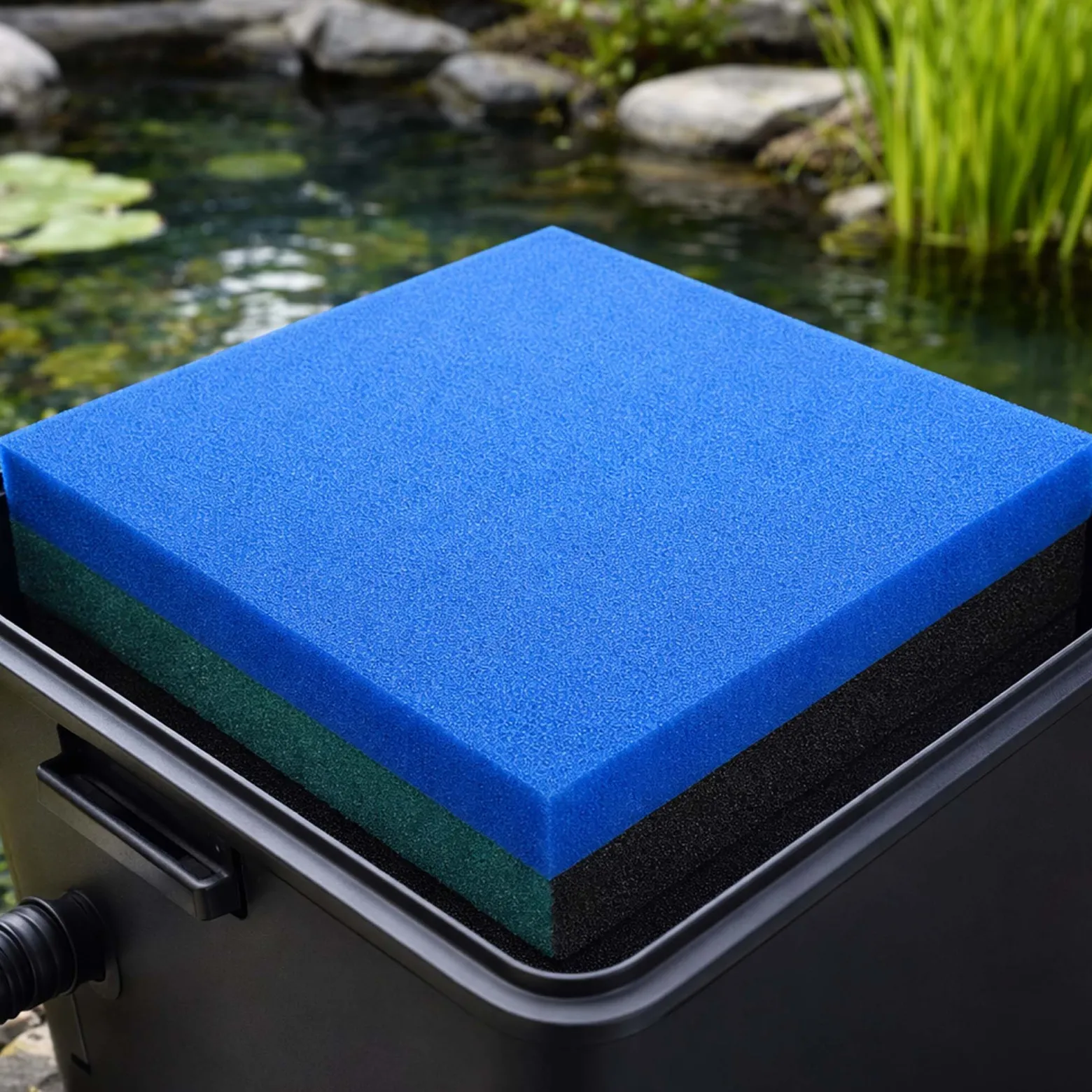 Wiltec Filtermatte Schaumstoff 50 x 50 x 3 cm mittlere Porung 20 ppi für Teichfilter Aquarienfilter Aquarium Filter Außenfilter Wasser