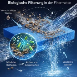 Wiltec Filtermatte Schaumstoff 50 x 50 x 3 cm grobe Porung 10 ppi für Teichfilter Aquarienfilter Aquarium Filter Außenfilter Wasser