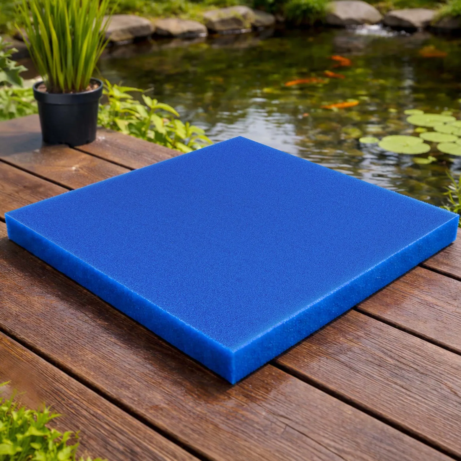 Wiltec Filtermatte Schaumstoff 50 x 50 x 5 cm mittlere Porung 20 ppi für Teichfilter Aquarienfilter Aquarium Filter Außenfilter Wasser