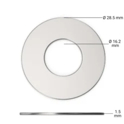 Wiltec Flachdichtung Ø 16,2 x Ø 28,5 x 1,5 mm für Tiefbrunnenpumpe