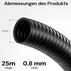 Wiltec Flexibler Förderschlauch 25m Spiralschlauch 40mm (1 1/2