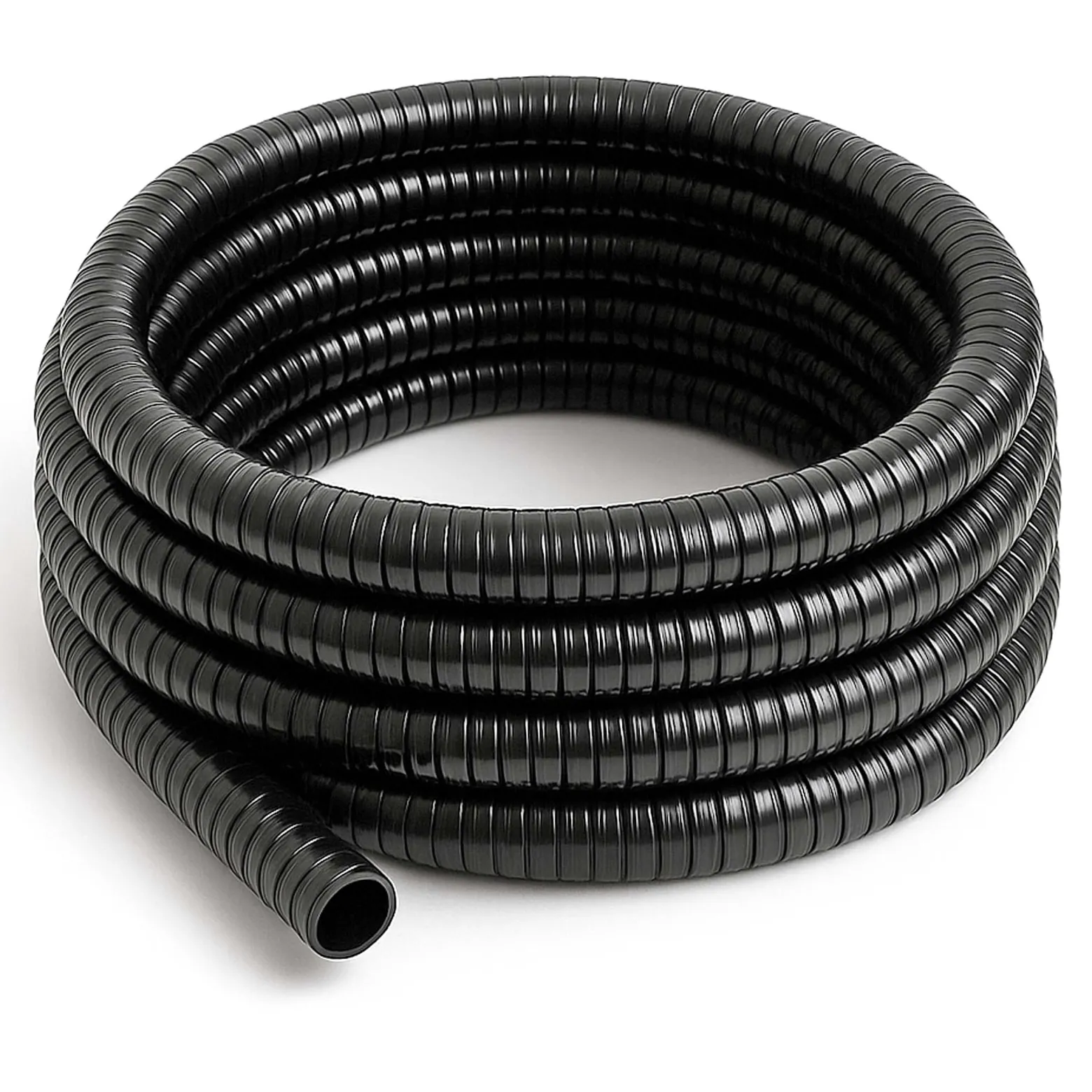 Wiltec Flexibler Förderschlauch 25m Spiralschlauch 19mm (3/4") schwarz mit Verstärkungsspirale Bewässerung Wasser Teich