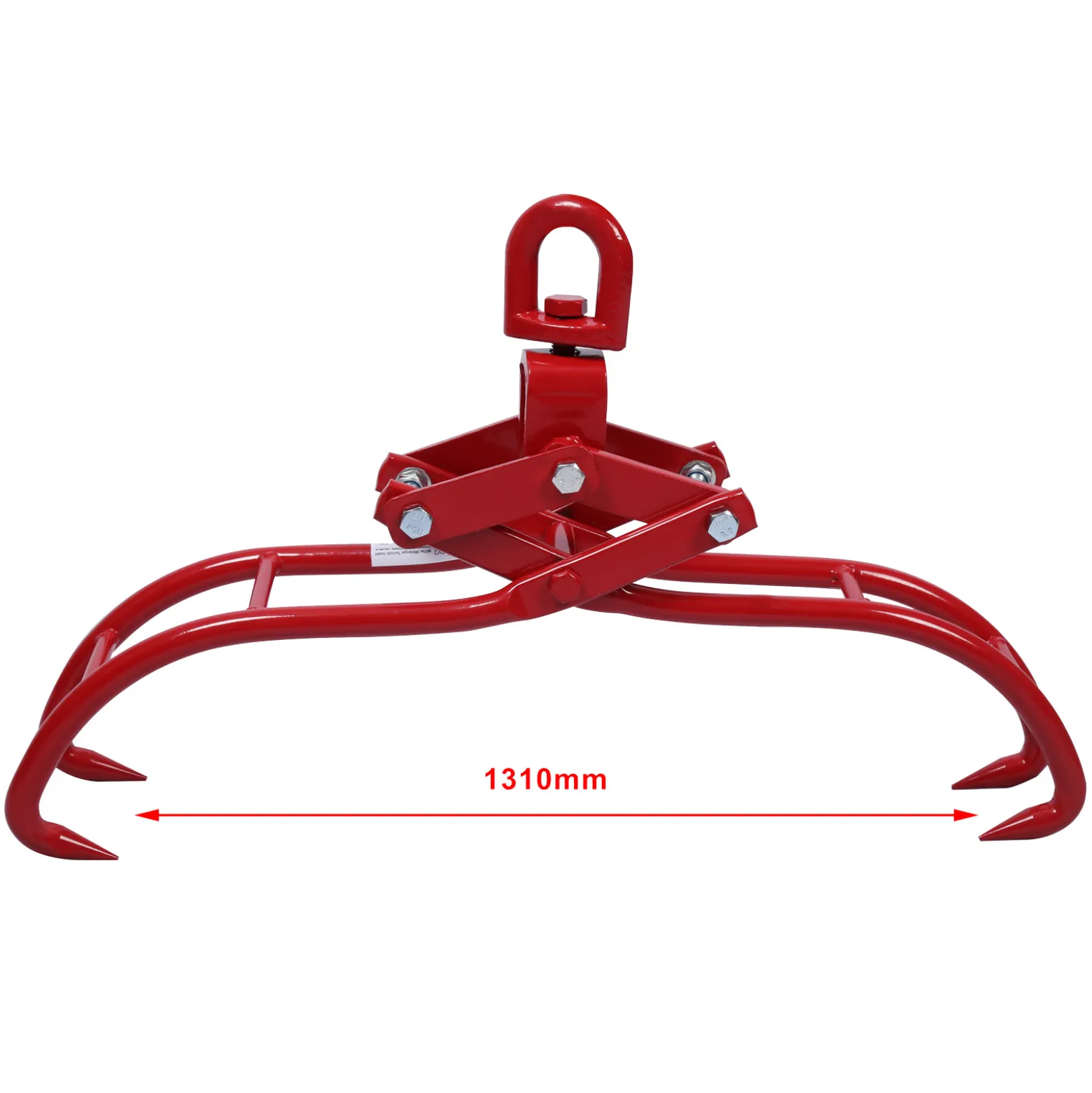Wiltec Forstzange für Baumstämme bis 1310 mm, 1500 kg Zugkraft, Holzzange Hebezange Packzange mit 4 Klemmdornen