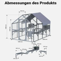Wiltec Freilaufgehege Katzen 280 x 188 x 188 cm, Katzenfreigehege Holz, Außengehege verschiedene Ebenen, Katzengehege für Garten, Balkon