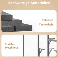 Wiltec Freilaufgehege Katzen 116 x 82 x 175,7 cm, Katzenfreigehege Holz mit PVC-Beschichtung, Außengehege 5 Ebenen, Katzengehege für Garten, Balkon