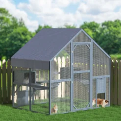 Wiltec Freilaufgehege Katzen 140 x 187 x 187 cm, Katzenfreigehege Holz, Außengehege verschiedene Ebenen, Katzengehege für Garten, Balkon