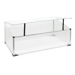 Wiltec Frühbeet Gewächshaus aus Aluminium, 100 x 60 x 40 cm, Gemüsebeet mit arretierbarem Dach und 2 Flügeln, witterungsbeständig, UV-Schutz