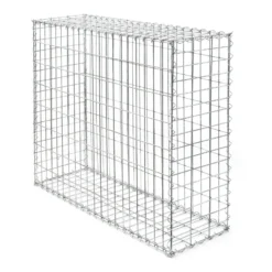 Wiltec Gabione 100 x 80 x 30 cm aus Drahtgitter, feuerverzinkter Gabionenzaun, Steinkorb für Gabionenwand, Gabionen Sichtschutz und Gabionen Hochbeet
