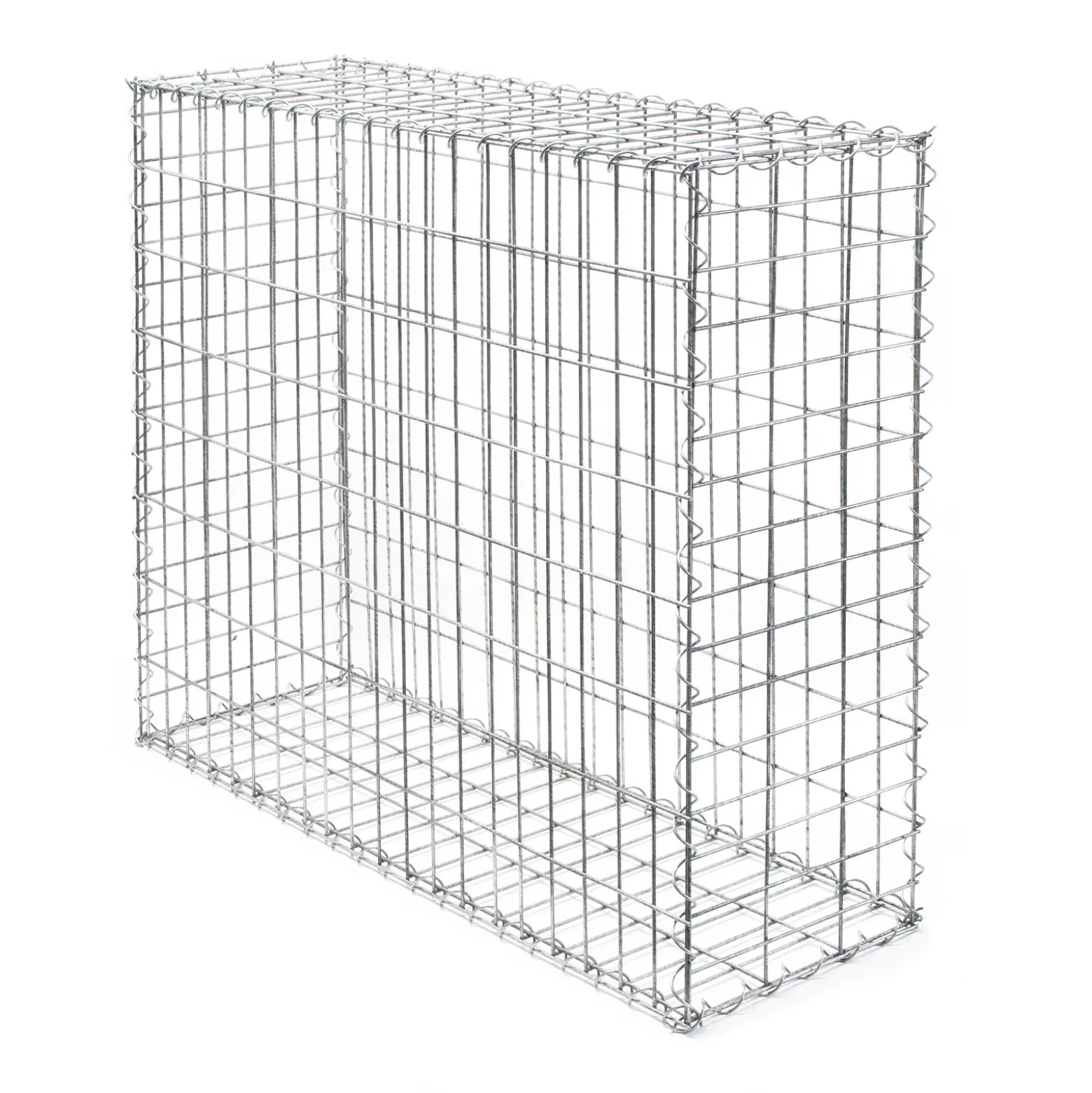 Wiltec Gabione 100 x 80 x 30 cm aus Drahtgitter, feuerverzinkter Gabionenzaun, Steinkorb für Gabionenwand, Gabionen Sichtschutz und Gabionen Hochbeet