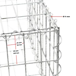 Wiltec Gabione 100 x 80 x 30 cm aus Drahtgitter, feuerverzinkter Gabionenzaun, Steinkorb für Gabionenwand, Gabionen Sichtschutz und Gabionen Hochbeet