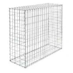 Wiltec Gabione 100 x 80 x 30 cm aus Drahtgitter, feuerverzinkter Gabionenzaun, Steinkorb für Gabionenwand, Gabionen Sichtschutz und Gabionen Hochbeet