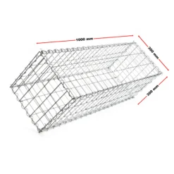 Wiltec Gabione 100 x 30 x 30 cm aus Drahtgitter, feuerverzinkter Gabionenzaun, Steinkorb für Gabionenwand, Gabionen Sichtschutz und Gabionen Hochbeet
